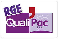 Logo de RGE QualiPac, représentant une certification pour les systèmes de chauffage.