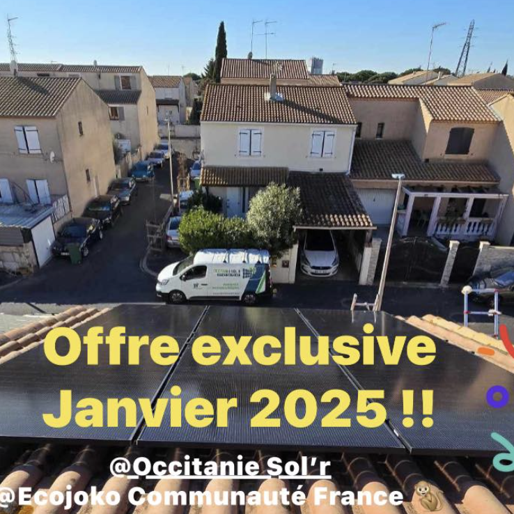 Vue d'un toit avec une annonce pour une offre exclusive en janvier 2025.